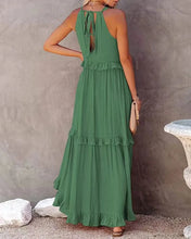 Load image into Gallery viewer, Elegant Apricot Ruffle Maxi Dress
