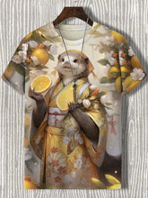 Load image into Gallery viewer, Samurai Cat Graphic T-Shirt – Japanese Style 3D Print Men's Tee

