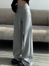 Load image into Gallery viewer, Gray High-Waist Loose Wide-Leg Straight Pants Women
