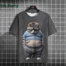 Load image into Gallery viewer, Cat Print shirts - Y2K Graphic T-Shirt
