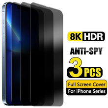 Load image into Gallery viewer, 3PCS Privacy Protective Glass For iPhone 11 12 13 14 Pro Max Anti Spy Tempered Glass on iPhone Xs Max X XR Screen Protector Film  Privacy Screen Protector for iPhone
