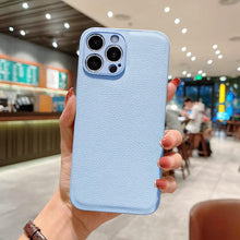 Load image into Gallery viewer, Trendy Slim Leather Case with Full Protection Luxury Leather Textured Case for iPhone 11 12 13 Soft Shockproof Cover Leather Case Compatible with iPhone 12 13 Pro Max Elegant Phone Case
