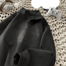 Load image into Gallery viewer, Vintage Vibes  Suede Half Zip Sweatshirt
