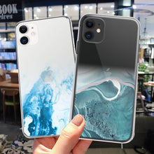 Load image into Gallery viewer, Luxury Marble Transparent Phone Case For iPhone 11 12 Pro XS Max X XR 7 8 Plus Soft Silicone Shockproof Cover  Green Marble Design Gold Sparkly Glitter Protective Stylish Slim Thin Cute Case for Phone
