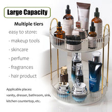 Load image into Gallery viewer, Rotating Makeup Organizer for Vanity, High-Capacity Skincare Storage Perfume Cosmetic Dresser Organizer Countertop 360 Spinning
