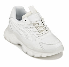 Load image into Gallery viewer, CALTO - S5285 - 2.6 Inches Taller (White/Translucent White Sole) - Chunky Sole Sporty Sneakers
