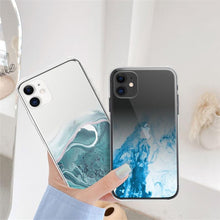 Load image into Gallery viewer, Luxury Marble Transparent Phone Case For iPhone 11 12 Pro XS Max X XR 7 8 Plus Soft Silicone Shockproof Cover  Green Marble Design Gold Sparkly Glitter Protective Stylish Slim Thin Cute Case for Phone
