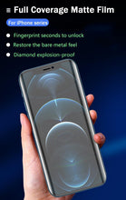 Load image into Gallery viewer, 3PCS Matte Film For iPhone 14 13 12 11 Pro Max Mini Frosted Screen Protectors For iPhone X XR XS Max 6S 7 8 Plus SE3/2 Full HD Curved Edge Liquid UV Tempered Glass Exclusive Solution for Ultrasonic Fingerprint
