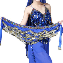 Load image into Gallery viewer, 1PC New Style Belly Dance Belt Newest Multi-color Glass Silk Velvet Dancing Belt Scarf Crystal BellyDance Waist Chain Hip Scarf
