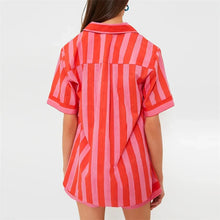 Load image into Gallery viewer, 🌞 Lamuusaa 2-Piece Striped Summer Set – 2000s Streetwear Revival
