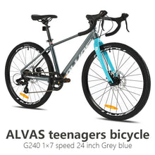 Load image into Gallery viewer, F, YUZE G240 7Speed Aluminum Disc Brake Bike Boy Girl Student Children Bicycle Teen Road bicicleta велосипед Handlebar 380mm
