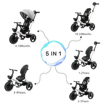 Load image into Gallery viewer, Ubravoo Baby Stroller Tricycle Ride Bike , 5-in-1, Adjustable Canopy, Sitting &amp; Lying,Celerity Disassembly &amp; Assembly,1-5 Years
