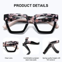 Load image into Gallery viewer, BARCUR Large Fashionable Frame Pink Reading Glasses for Women – Stylish Square Thick Frame Eyewear with Multi-Degree Options for Men &amp; Women – Lightweight Blue Light Blocking Computer Glasses with White Gift Box for Home Office &amp; Study
