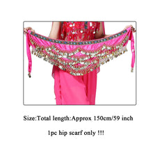 Load image into Gallery viewer, 1PC New Style Belly Dance Belt Newest Multi-color Glass Silk Velvet Dancing Belt Scarf Crystal BellyDance Waist Chain Hip Scarf
