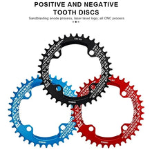 Load image into Gallery viewer, RIDERACE Bicycle Crank Chainring 104BCD Round Shape Narrow Wide 32T/34T/36T/38T Mountain Bike Crankset Chainwheel Single Plate
