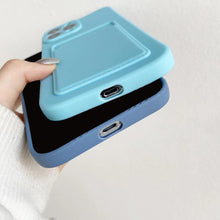 Load image into Gallery viewer, White Luxury Card Holder Phone Case for iPhone 13 12 Pro Wallet Soft Back Cover Shockproof  Cute Protective Case for iPhone Cute Case With Card Holder

