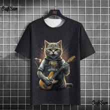Load image into Gallery viewer, Samurai Cat Graphic T-Shirt – Japanese Style 3D Print Men's Tee
