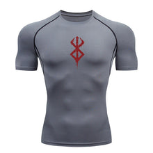 Load image into Gallery viewer, Men's Print Compression Shirts Summer Short Sleeve Rash Guard Gym Workout T-shirt Athletic Quick Dry Baselayer Undershirts Tops
