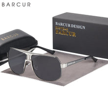 Load image into Gallery viewer, BARCUR Polarized Sunglasses for Men – Trendy UV400 Gradient Lens Oval Comfortable Frame Sports Driving Hiking Fishing Outdoor Fashion Eyewear with Durable Stainless Steel Frame – Casual Apparel Accessory Gift for Him
