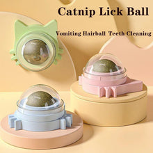 Load image into Gallery viewer, Ball Cat Toy Pasted Lollipop Gatos Mint On The Wall Pet  Ball Snack Good Cat Accessories Cat Toy with Light and Self-Rotating Ball Kitten Gift Edible Cat Lick Toy Cat Chew Toy Teeth Cleaning Cat Bite Toy Rotating Cat Toy
