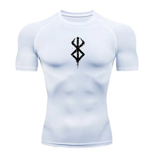 Load image into Gallery viewer, Men's Print Compression Shirts Summer Short Sleeve Rash Guard Gym Workout T-shirt Athletic Quick Dry Baselayer Undershirts Tops

