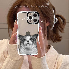 Load image into Gallery viewer, Cute Cat Phone Case for iPhone 11 12 13 Mini Pro Max 14 Pro Max Case shell  Blank Printable Phone Case for Soft Rubber Cool Polish  Phone Case

