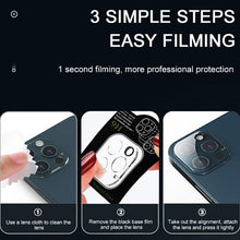 Load image into Gallery viewer, 3D HD Back Camera Lens For iPhone 14 Pro Max Plus 13 12 11 Mini Protective Glass Screen Protector On IPhone 14Pro 13Pro 9H Tempered Glass Not Affect Night Shot Camera Lens Protector For iPhone
