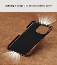 Load image into Gallery viewer, Classic Brown Genuine Leather Phone Case for iPhone 13 14 Pro Max 12 Mini 11 12 Pro Max Leather Cover Bumper Phone Case Compatible With iPhone Genuine Leather Slim Back Cover
