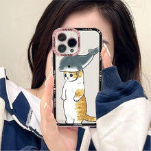 Load image into Gallery viewer, Cute Cat Phone Case For Iphone 11 12 13 Mini Pro Max 14 Pro Max Case Shell Cartoon Patterned Case Cover Soft Clear Cover Flexible Ultra Slim Anti-scratch Bumper Protective Cover For Iphone
