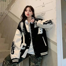 Load image into Gallery viewer, Y2K Oversized Lamb-Wool Bomber Jacket Women
