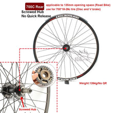 Load image into Gallery viewer, Cruiser Tour Bike Wheelset, Double Deck Rim, Front Wheel Disc, V Brake, Rear Back Wheels, Cassette and Screwed Hub, 36H, 700C
