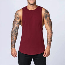 Load image into Gallery viewer, Men's Gym Clothing Summer Fitness Cotton Tank Top Men Jogging Bodybuilding Sleeveless Shirt Breathable O-Neck Casual Muscle Vest

