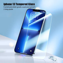Load image into Gallery viewer, 4PCS Tempered Glass for iPhone 11 12 13 14 Pro XR X XS Max Screen Protector on for iPhone 12 Pro Max Mini 7 8 6 6S Plus SE Glass Tempered Glass Easy Frame Installation HD Ultra-Thin Screen Protector
