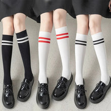 Load image into Gallery viewer, Striped Cotton Knee High Socks
