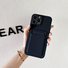 Load image into Gallery viewer, White Luxury Card Holder Phone Case for iPhone 13 12 Pro Wallet Soft Back Cover Shockproof  Cute Protective Case for iPhone Cute Case With Card Holder
