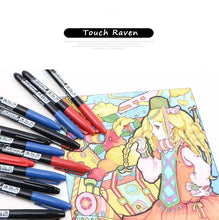 Load image into Gallery viewer, 6PCs/Set Permanent Marker Pen Fine Point Waterproof Markers Thin Nib Crude Nib Black Blue Red Ink 1.5mm Fine Color Marker Pens
