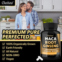 Load image into Gallery viewer, Maca Root with Ginseng 11,400mg - 120 Vegan Capsules for Men &amp; Women

