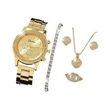 Load image into Gallery viewer, Elegant Luxury Gold Watch Jewelry Set (5PCS)
