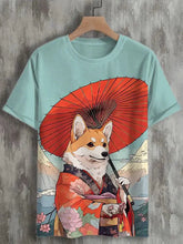 Load image into Gallery viewer, Samurai Cat Graphic T-Shirt – Japanese Style 3D Print Men's Tee

