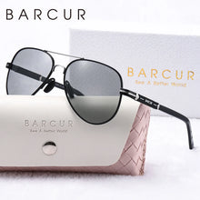 Load image into Gallery viewer, BARCUR Oversize Polarized Sunglasses for Women Trendy Double Beam Design Metal Elliptical Frame with UV400 Protection Fashionable Sun Glasses for Summer Outdoor &amp; Daily Wear
