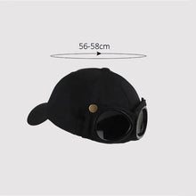 Load image into Gallery viewer, Aviator Baseball Cap – Unisex Summer Hat with Built-In Sunglasses
