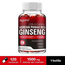 Load image into Gallery viewer, Korean Red Panax Ginseng Capsules - Increases Energy, Mood, Stamina &amp; Performance Supports Mental Health
