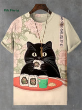 Load image into Gallery viewer, 🐱  3D Travel Cat Print T-Shirt – Playful Summer Streetwear
