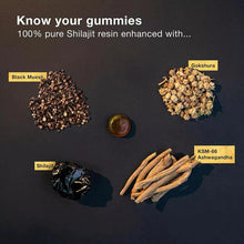 Load image into Gallery viewer, Pure Himalayan Shilajit Gummies, 3000 Mg Gold Grade Shilajit with Ashwagandha, Gokshura for Energy and Immune Support
