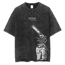Load image into Gallery viewer, 🪚 Chainsaw Man Acid-Washed Vintage Graphic T-Shirt – Harajuku Streetwear
