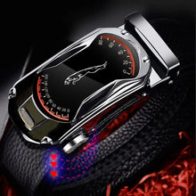 Load image into Gallery viewer, Belts for 3.5cm Width Sports Car Brand Fashion Automatic Buckle Black Genuine Leather Men's Jeans High Quality Waist Male Strap
