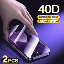 Load image into Gallery viewer, 40D High Quality Full Cover Screen Protector For iPhone 14 13 12 11 PRO MAX Tempered Glass For Iphone XS XR X14 13 12 Mini Plus  Tempered Glass Screen Protector Compatible For iPhone
