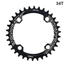 Load image into Gallery viewer, RIDERACE Bicycle Crank Chainring 104BCD Round Shape Narrow Wide 32T/34T/36T/38T Mountain Bike Crankset Chainwheel Single Plate
