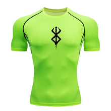 Load image into Gallery viewer, Men's Print Compression Shirts Summer Short Sleeve Rash Guard Gym Workout T-shirt Athletic Quick Dry Baselayer Undershirts Tops
