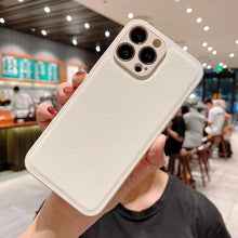 Load image into Gallery viewer, Trendy Slim Leather Case with Full Protection Luxury Leather Textured Case for iPhone 11 12 13 Soft Shockproof Cover Leather Case Compatible with iPhone 12 13 Pro Max Elegant Phone Case
